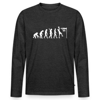 Evolution Basketball Game - Männer Premium Bio Langarmshirt - Anthrazit meliert - Vorne - Nico (187cm)