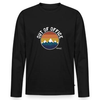 Out Of Office Frischluft black - Men's Premium Organic Long Sleeve Shirt - black - Front - Nico (187cm)