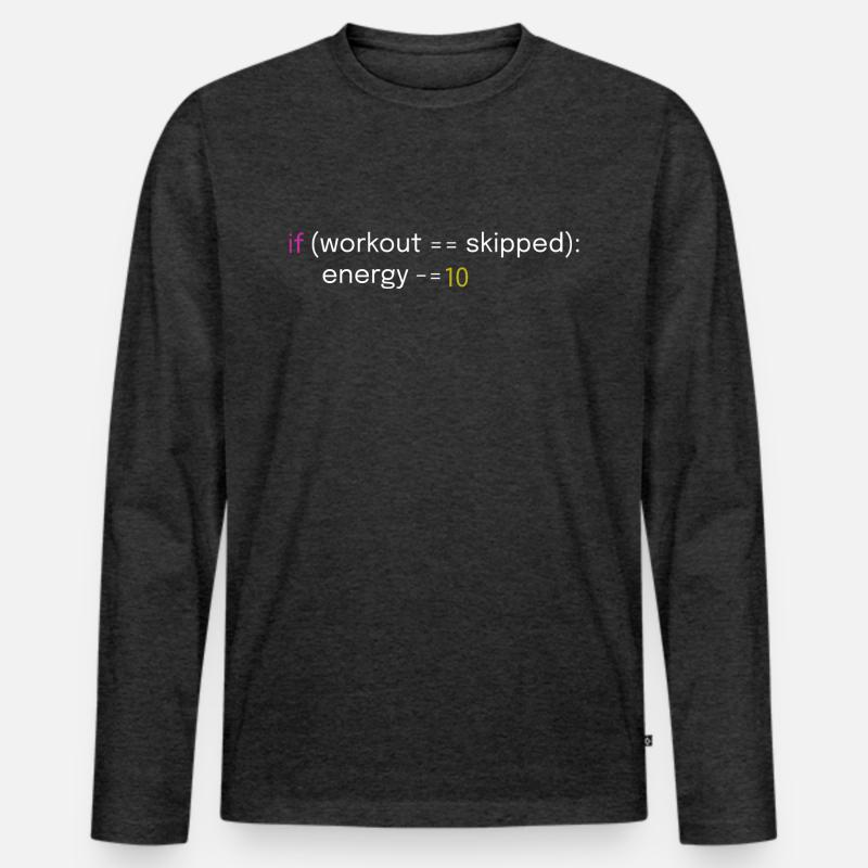 Fun workout and coding design Men's Premium Organic Long Sleeve Shirt
