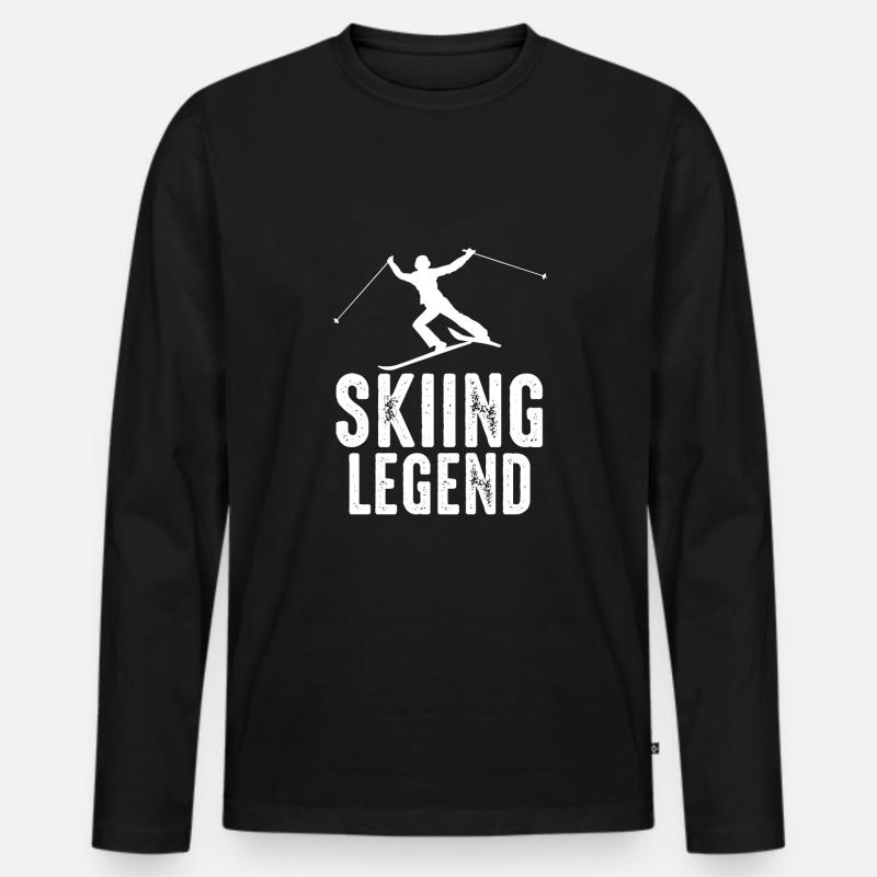 Skifahren - Männer Premium Bio Langarmshirt - Schwarz