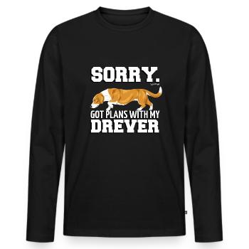 dreverplans2 - Männer Premium Bio Langarmshirt - Schwarz - Vorne - Nico (187cm)