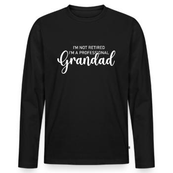 Grandad professional .Grandad The Legend - Men's Premium Organic Long Sleeve Shirt - black - Front - Nico (187cm)