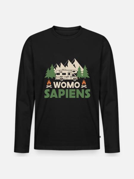 Womo Sapiens - Männer Premium Bio Langarmshirt - Schwarz