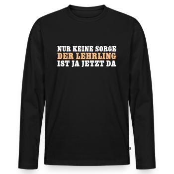 Lehrling Handwerk Ausbildung Auszubildender - Männer Premium Bio Langarmshirt - Schwarz - Vorne - Nico (187cm)