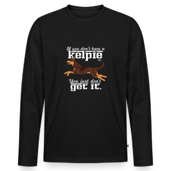kelpiegetit - T-shirt manches longues Premium bio Homme - noir - Devant - Nico (187cm)