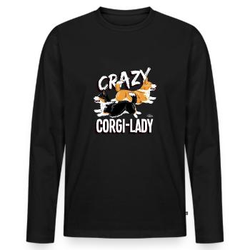 crazycorgilady2 - T-shirt manches longues Premium bio Homme - noir - Devant - Nico (187cm)