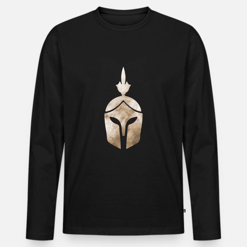 sparta helm - Männer Premium Bio Langarmshirt - Schwarz