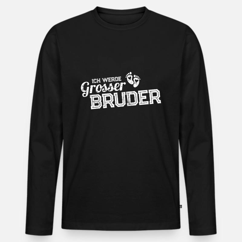 Ich werde Großer Bruder - Männer Premium Bio Langarmshirt - Schwarz