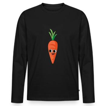 Carrot cartoon carrot - Men's Premium Organic Long Sleeve Shirt - black - Front - Nico (187cm)