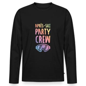 Apres ski party crew coloré - T-shirt manches longues Premium bio Homme - noir - Devant - Nico (187cm)