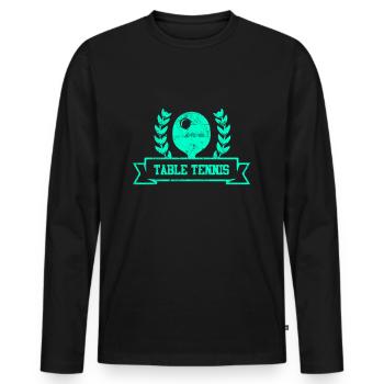 Symbole de tennis de table - T-shirt manches longues Premium bio Homme - noir - Devant - Nico (187cm)
