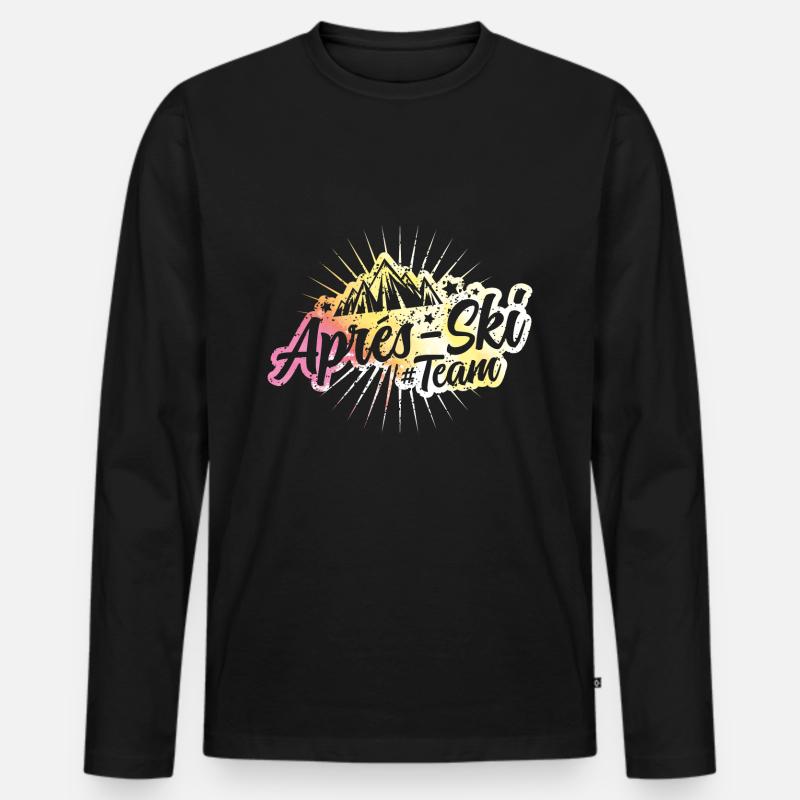 apres ski team berge bunt - Männer Premium Bio Langarmshirt - Schwarz