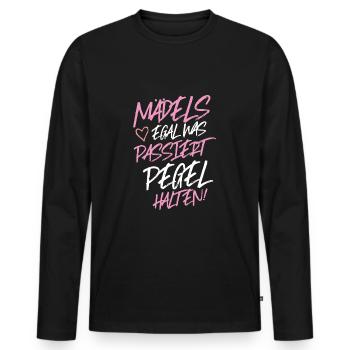 mädels egal was passiert pegel halten - Männer Premium Bio Langarmshirt - Schwarz - Vorne - Nico (187cm)