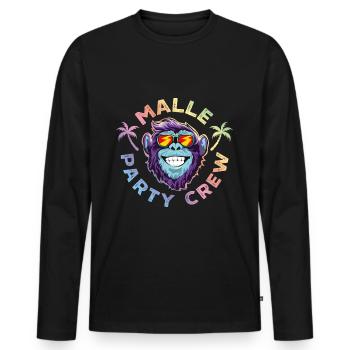 Malle party crew affe bunt - Männer Premium Bio Langarmshirt - Schwarz - Vorne - Nico (187cm)