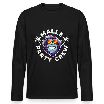 Malle party crew affe - Männer Premium Bio Langarmshirt - Schwarz - Vorne - Nico (187cm)