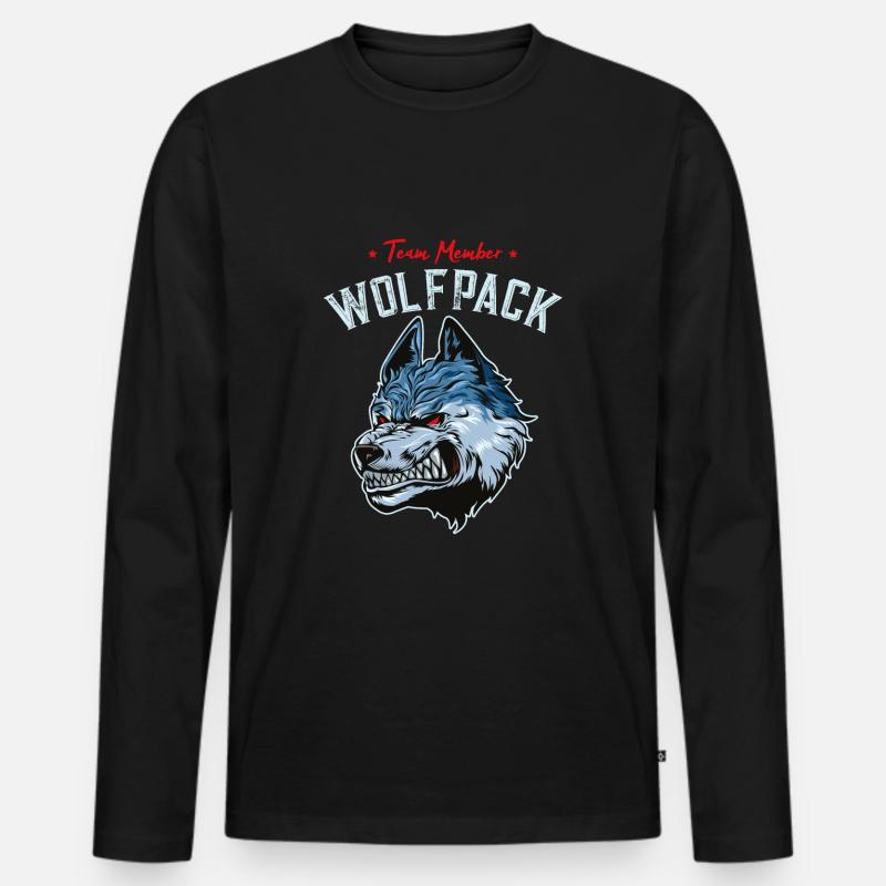 wolf wolfpack team - Männer Premium Bio Langarmshirt - Schwarz