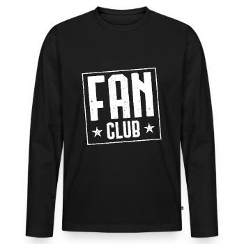 timbre de fan club - T-shirt manches longues Premium bio Homme - noir - Devant - Nico (187cm)