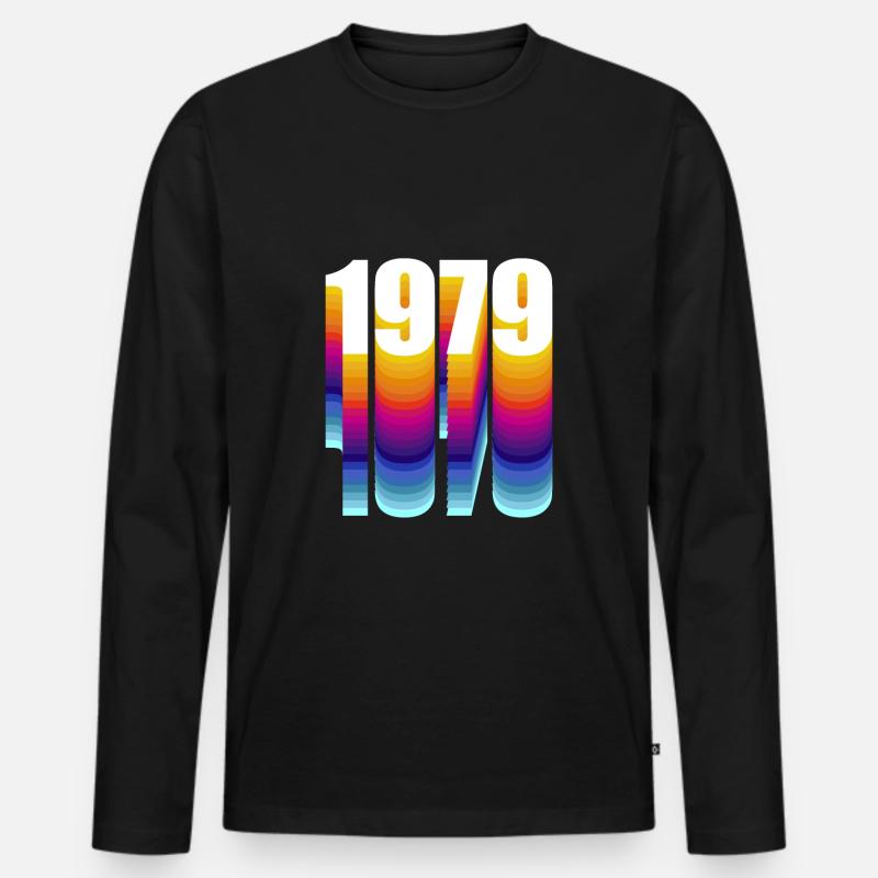 1979 - Männer Premium Bio Langarmshirt - Schwarz