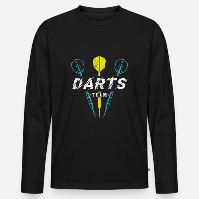 Darts Team Dart - Männer Premium Bio Langarmshirt - Schwarz