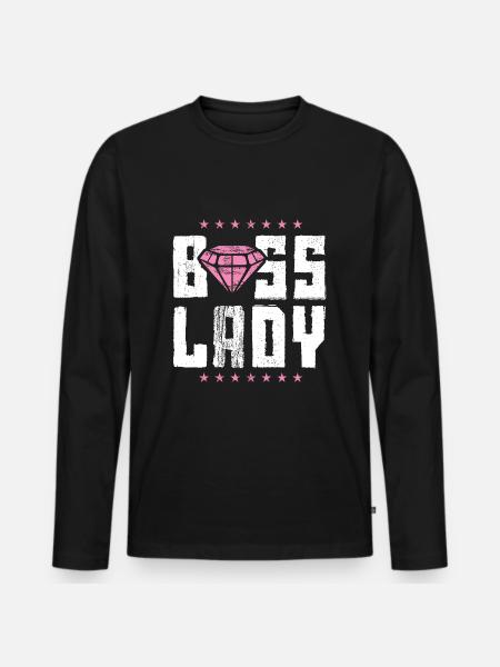 Boss lady boss - Premium økologisk langærmet T-shirt til mænd - sort