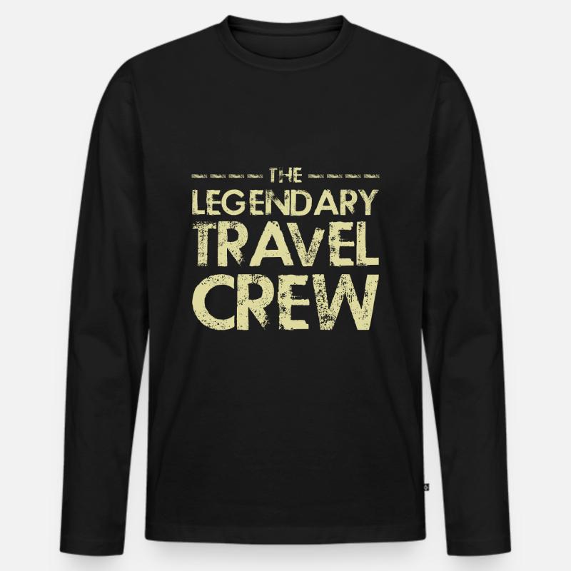 Travel Crew Spruch - Männer Premium Bio Langarmshirt - Schwarz