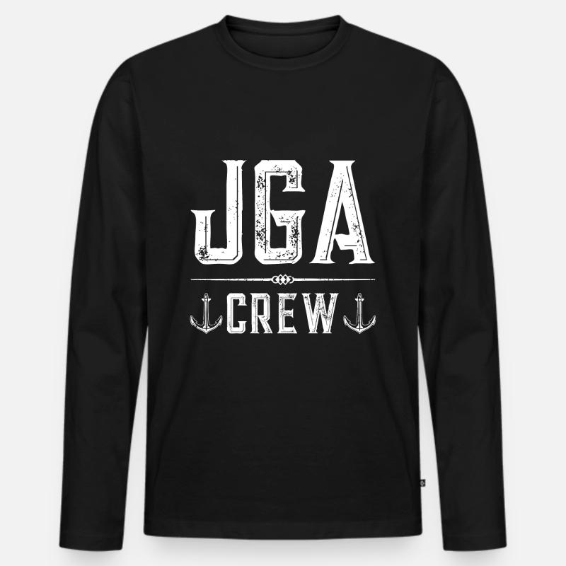 Jga Crew Anker - Männer Premium Bio Langarmshirt - Schwarz