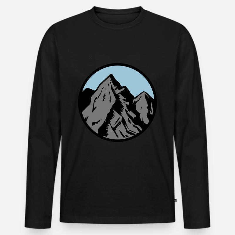 berge symbol - Männer Premium Bio Langarmshirt - Schwarz