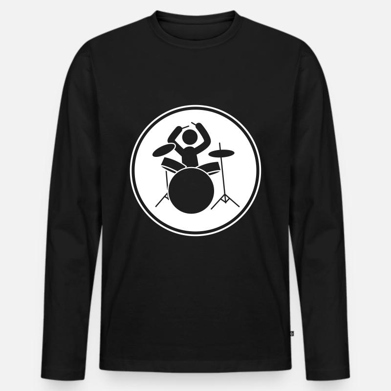 drummer schlagzeug - Männer Premium Bio Langarmshirt - Schwarz