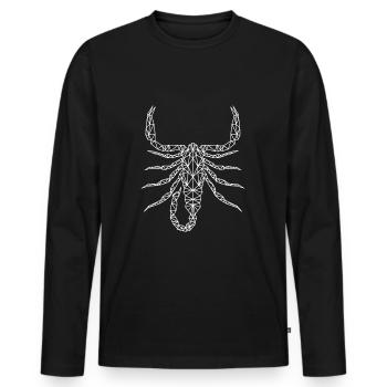 skorpion polygon sternzeichen - Männer Premium Bio Langarmshirt - Schwarz - Vorne - Nico (187cm)