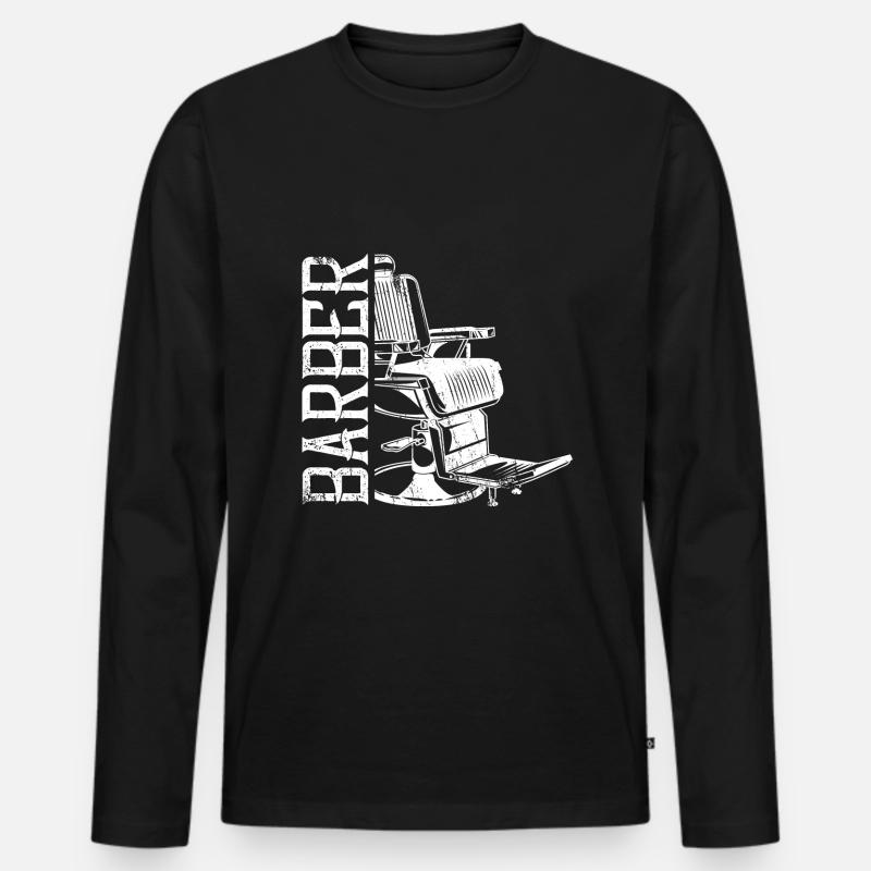 barber stuhl sessel - Männer Premium Bio Langarmshirt - Schwarz