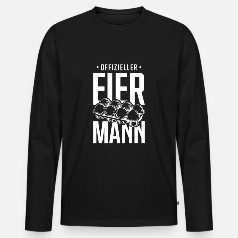 Offizieller Eiermann Eier - Männer Premium Bio Langarmshirt - Schwarz