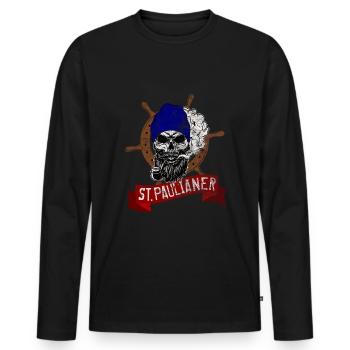 st paulianer st pauli design - Männer Premium Bio Langarmshirt - Schwarz - Vorne - Nico (187cm)