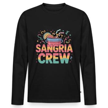 Sangria Crew Malle Fête de groupe Majorque 2025 - T-shirt manches longues Premium bio Homme - noir - Devant - Nico (187cm)