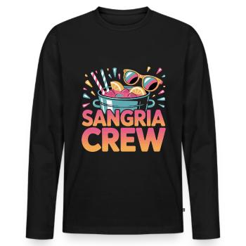 Espagne Sangria Crew Mallorca Party Malle 2025 - T-shirt manches longues Premium bio Homme - noir - Devant - Nico (187cm)