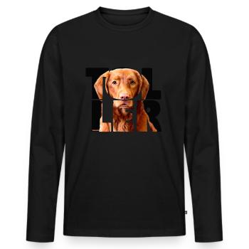 Toller NASSU III - T-shirt manches longues Premium bio Homme - noir - Devant - Nico (187cm)