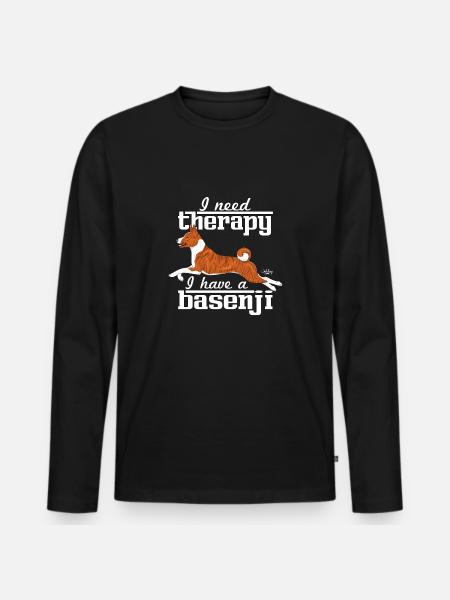 basenjitherapy4 - Männer Premium Bio Langarmshirt - Schwarz