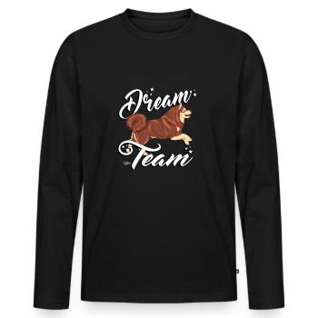 slkdreamteam - Männer Premium Bio Langarmshirt - Schwarz - Vorne - Nico (187cm)
