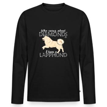 lapphunddiamond3 - Männer Premium Bio Langarmshirt - Schwarz - Vorne - Nico (187cm)