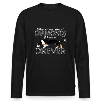 dreverdiamonds3 - Männer Premium Bio Langarmshirt - Schwarz - Vorne - Nico (187cm)