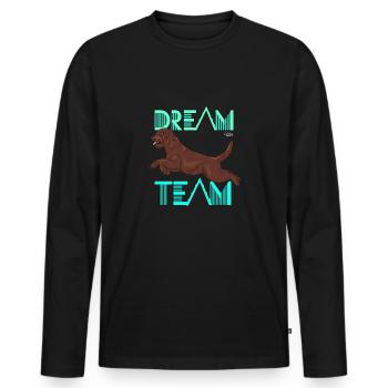 lagottodreamteam - Men's Premium Organic Long Sleeve Shirt - black - Front - Nico (187cm)