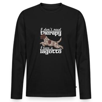 lagottotherapy5 - Men's Premium Organic Long Sleeve Shirt - black - Front - Nico (187cm)