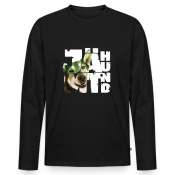 NASSU Jämthund 03 - Men's Premium Organic Long Sleeve Shirt - black - Front - Nico (187cm)