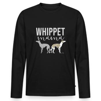 Whippet Mama III - Men's Premium Organic Long Sleeve Shirt - black - Front - Nico (187cm)