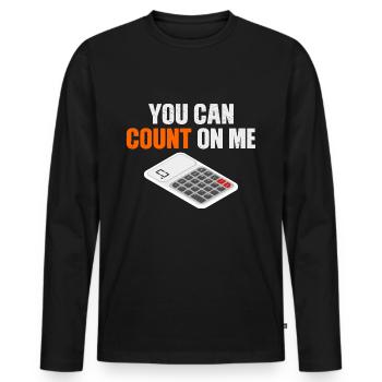 Calculatrice - T-shirt manches longues Premium bio Homme - noir - Devant - Nico (187cm)
