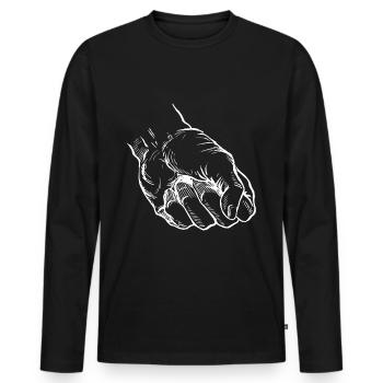 Faust Kampf Kämpfer - Männer Premium Bio Langarmshirt - Schwarz - Vorne - Nico (187cm)