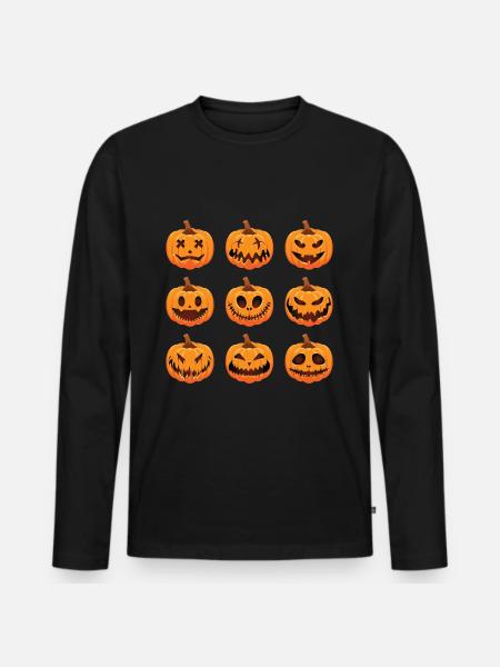 Pumpkin - Men's Premium Organic Long Sleeve Shirt - black