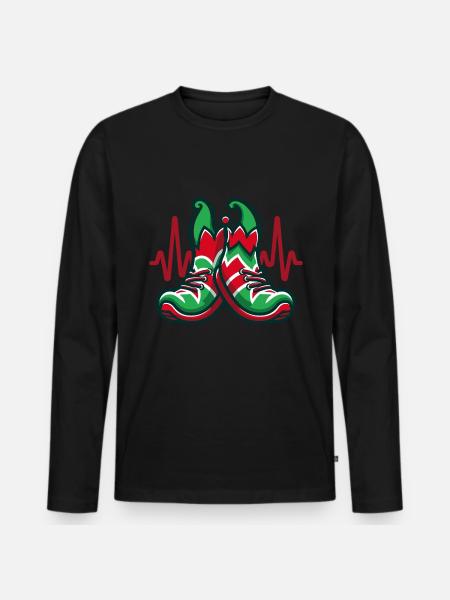 Elf Fitness Journey - Men's Premium Organic Long Sleeve Shirt - black