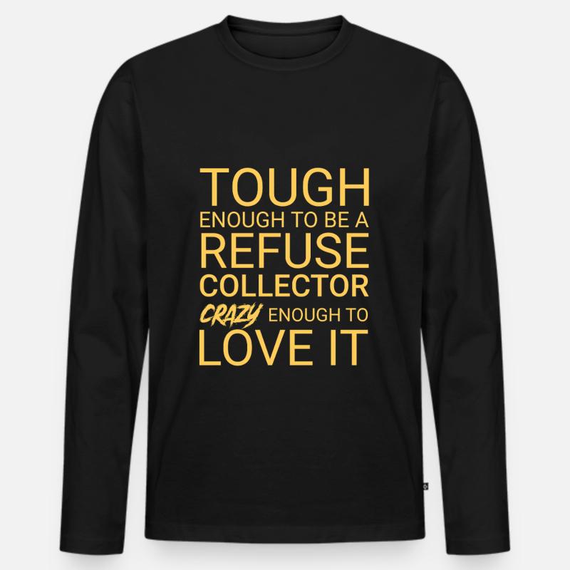 Refuse collector Crazy - Männer Premium Bio Langarmshirt - Schwarz
