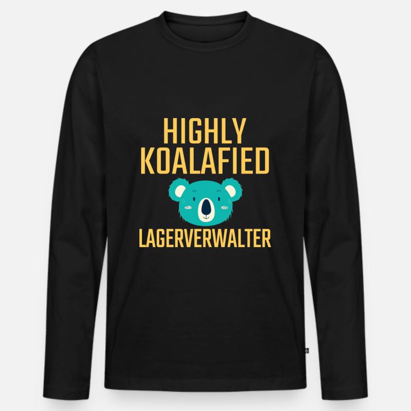 Lagerverwalter Koalafied - Männer Premium Bio Langarmshirt - Schwarz