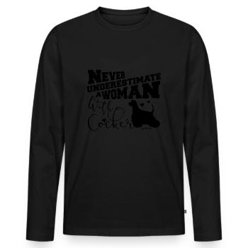 womancockerunderestimate2 - Männer Premium Bio Langarmshirt - Schwarz - Vorne - Nico (187cm)